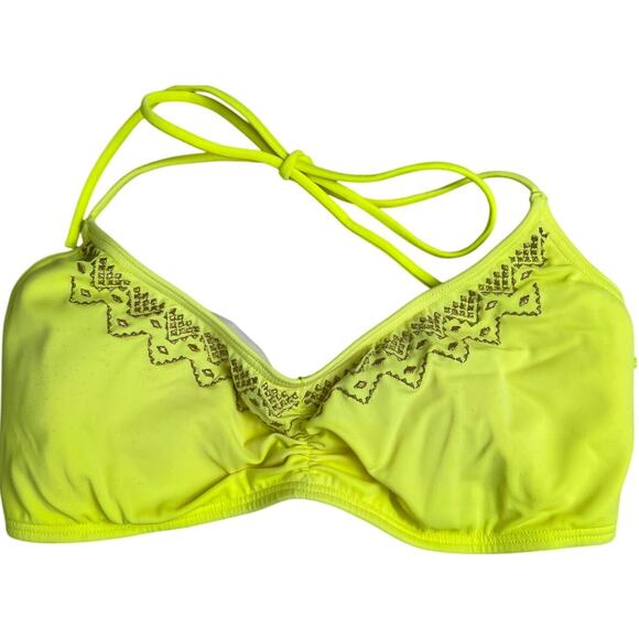 PINK Victoria Secret Size Medium Yellow Swim Top Bikini - Picture 1 of 5